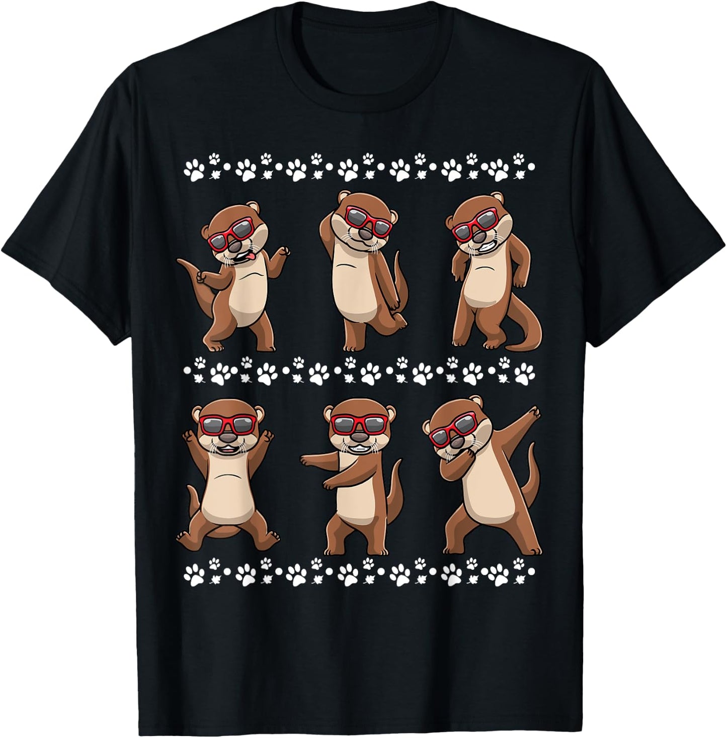 Dancing Otter With Sunglasses T-Shirt - T-Shirt | Black