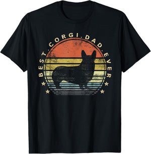 Best Corgi Dad Ever Daddy Gifts Dog Lover Owner Men Kids T-Shirt - T-Shirt | Black