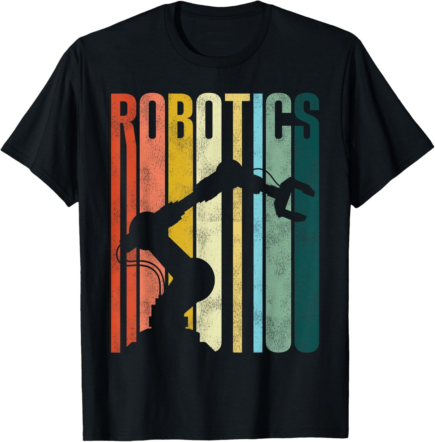 Robot Robotics Engineer Retro Vintage Robotics T-Shirt - T-Shirt | Black