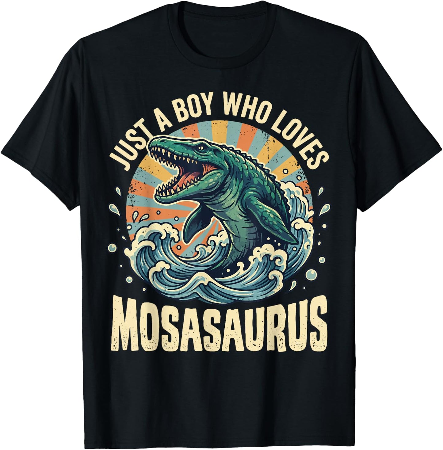 Just A Boy Who Loves Mosasaurus T-Shirt - T-Shirt | Black