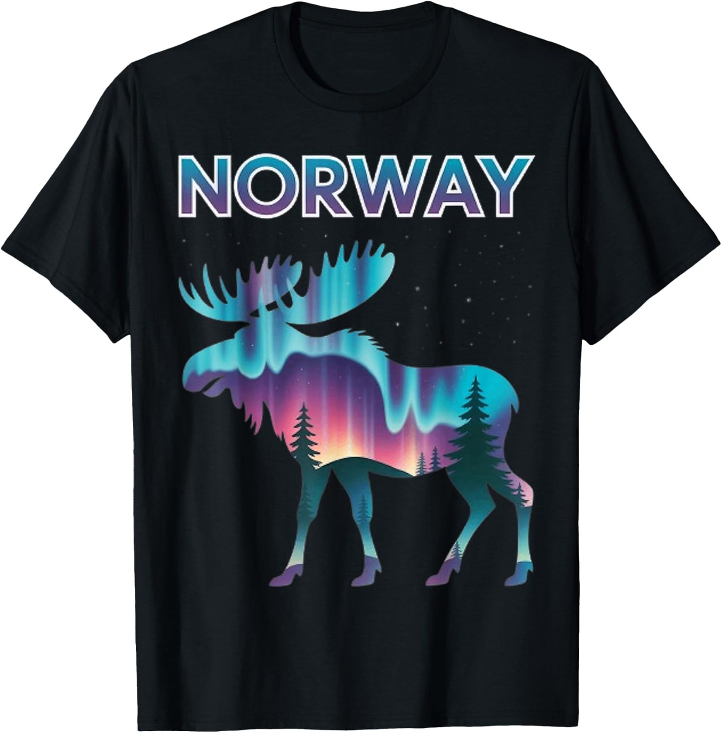 Orignal Norvège Aurore boréale T-Shirt - T-Shirt | Black