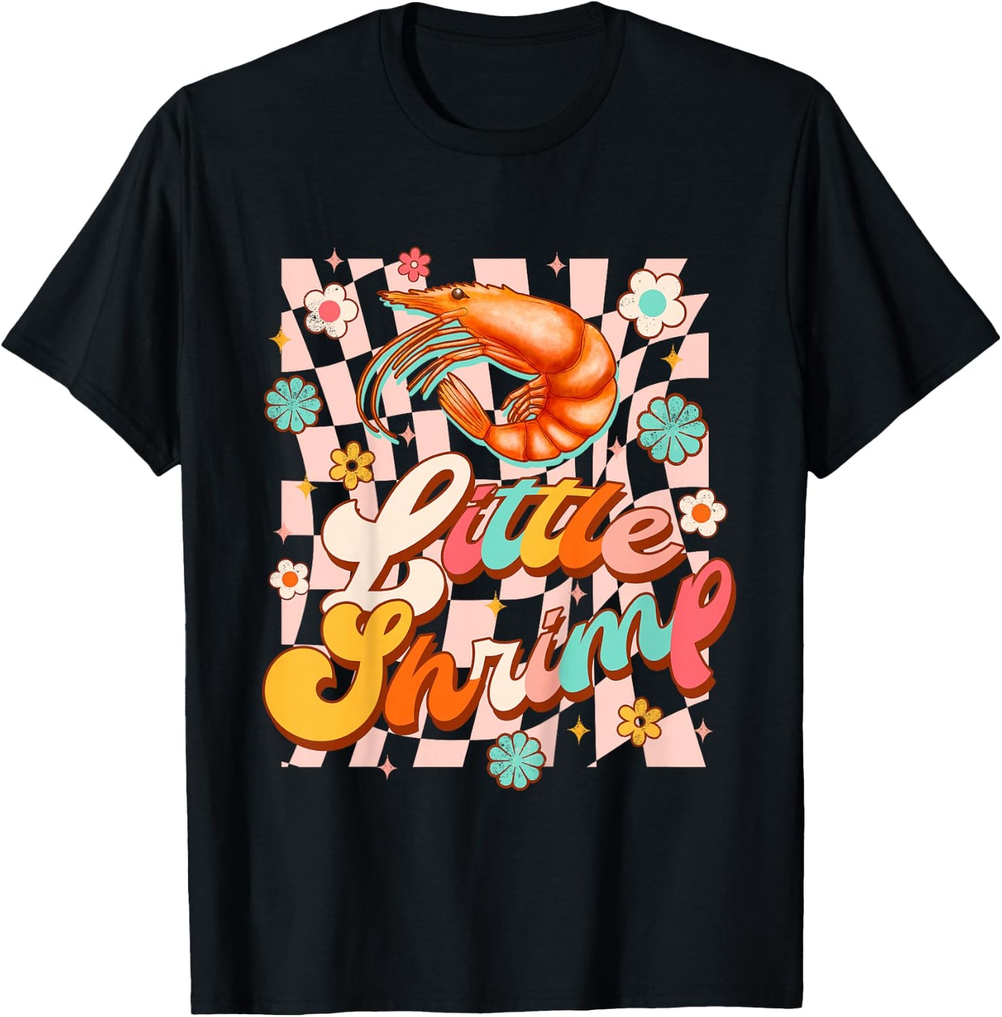Kids Baby Shower Cute Shrimp Seafood Lover Little Shrimp Toddler T-Shirt - T-Shirt | Black
