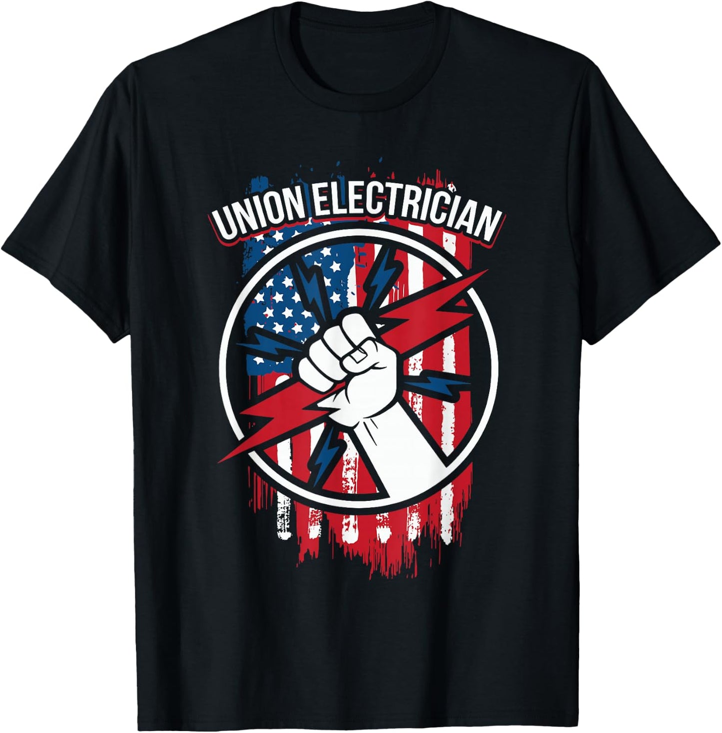 Union Electrician Shirt | Gifts for American Electricians T-Shirt - T-Shirt | Black