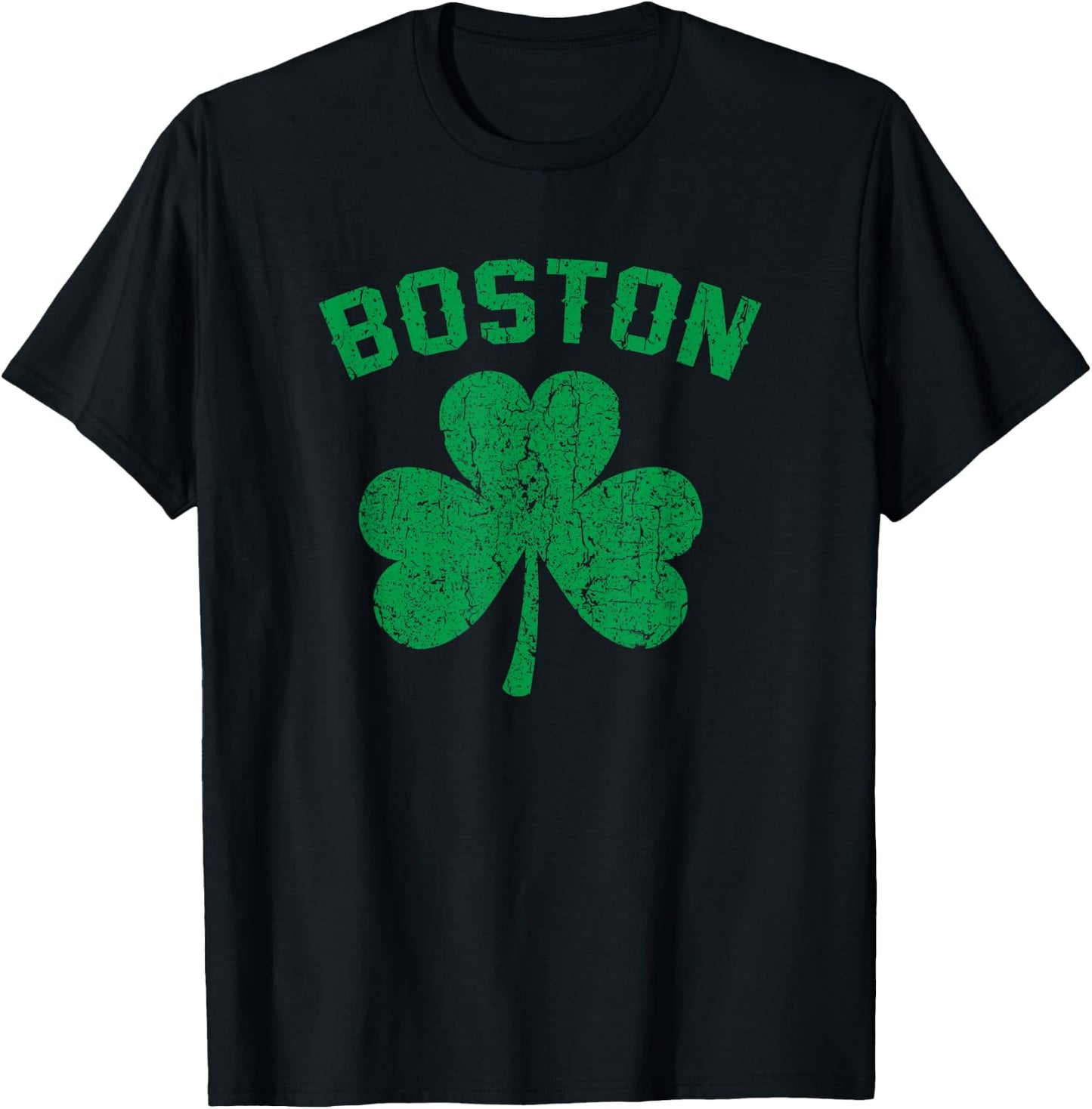 Boston Shamrock Clover Irish Pride St. Patrick's Day T-Shirt - T-Shirt | Black