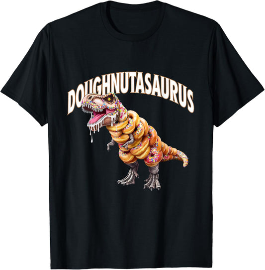 Donut Dino T-Rex Baking Dinosaur Funny Doughnut T-Shirt - T-Shirt | Black