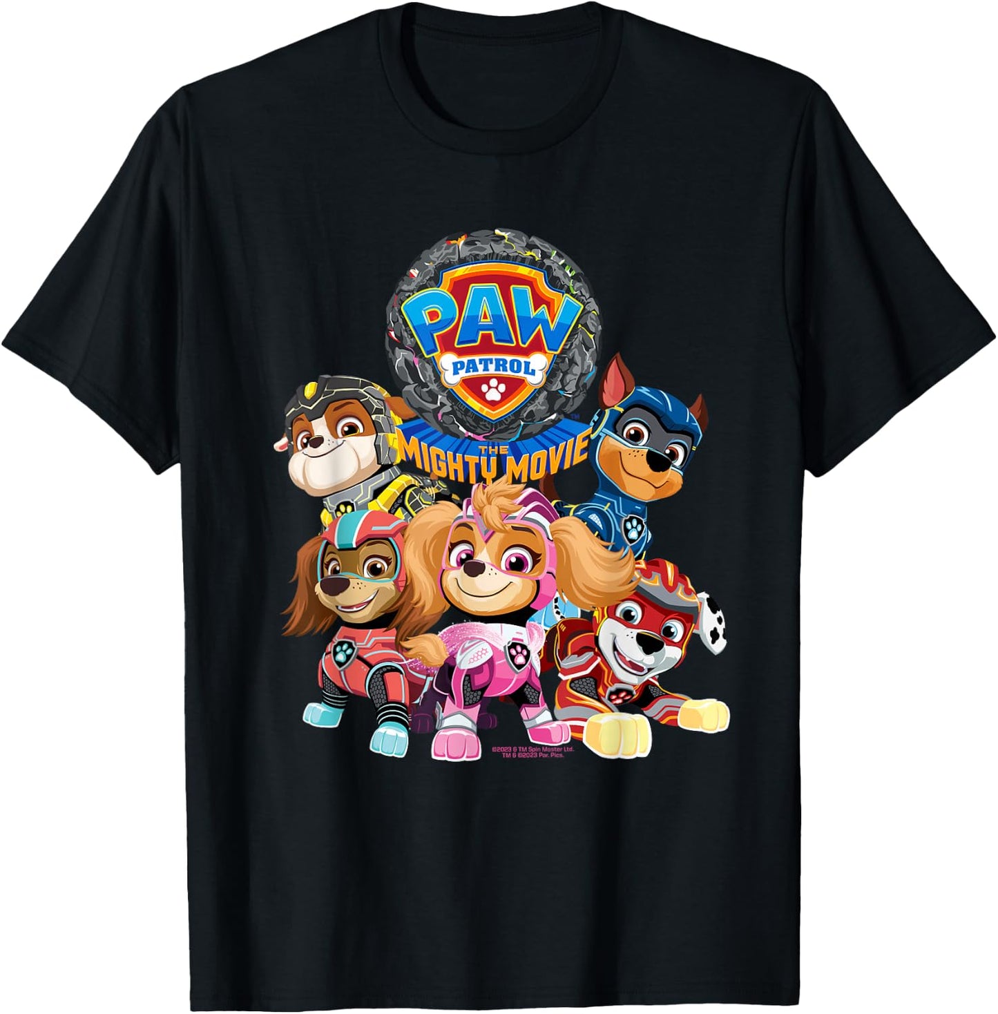 PAW Patrol: The Mighty Movie Group , Blue, S T-Shirt - T-Shirt | Black