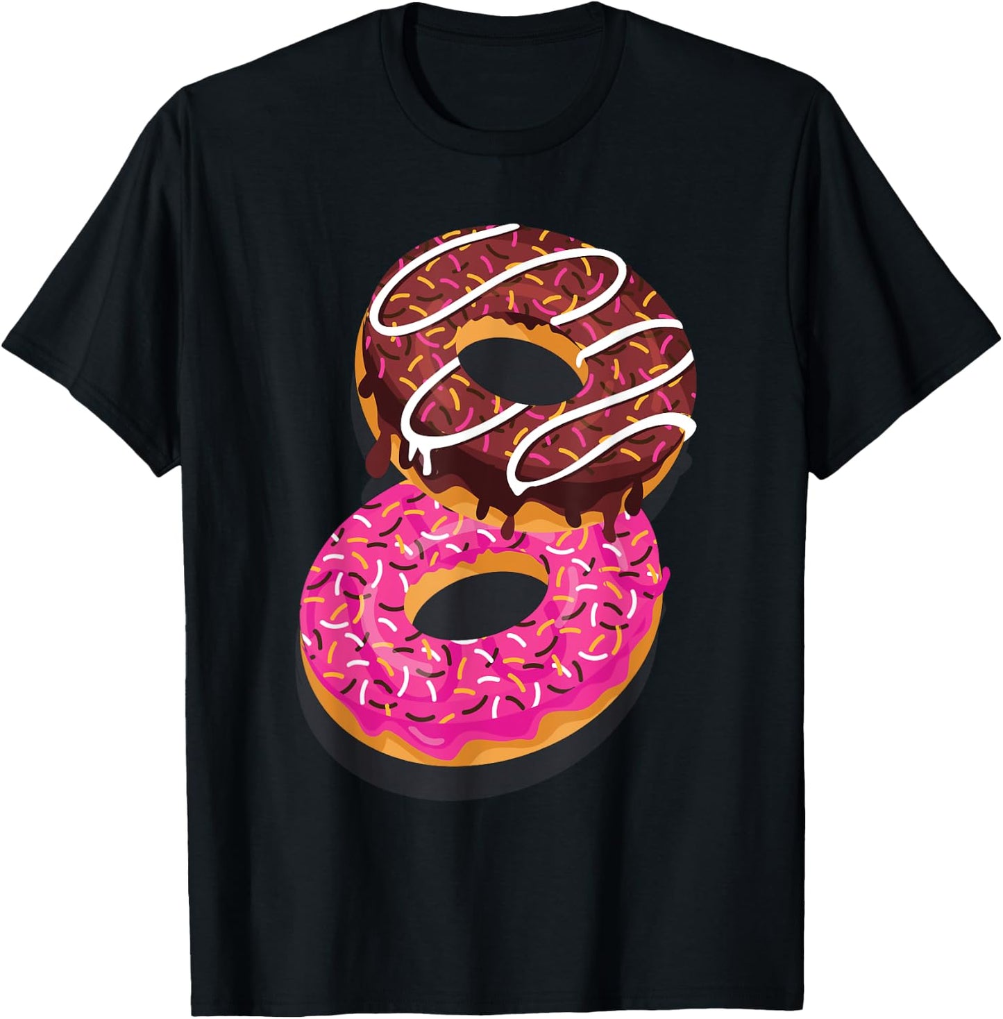 Donut Sweet Dessert Snack Funny Doughnut Food Lover Gifts T-Shirt - T-Shirt | Black