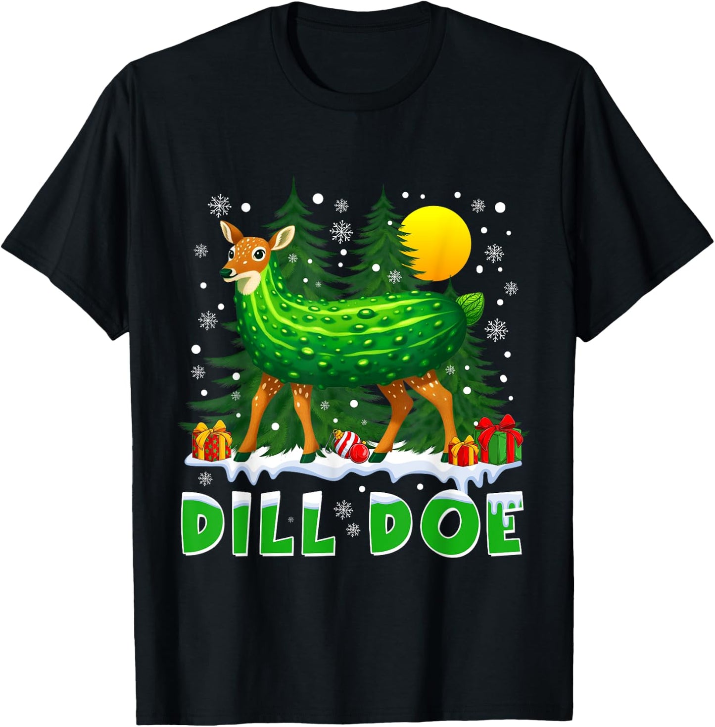 Dill Doe Pickle Funny Inappropriate Christmas Adult Humor T-Shirt - T-Shirt | Black