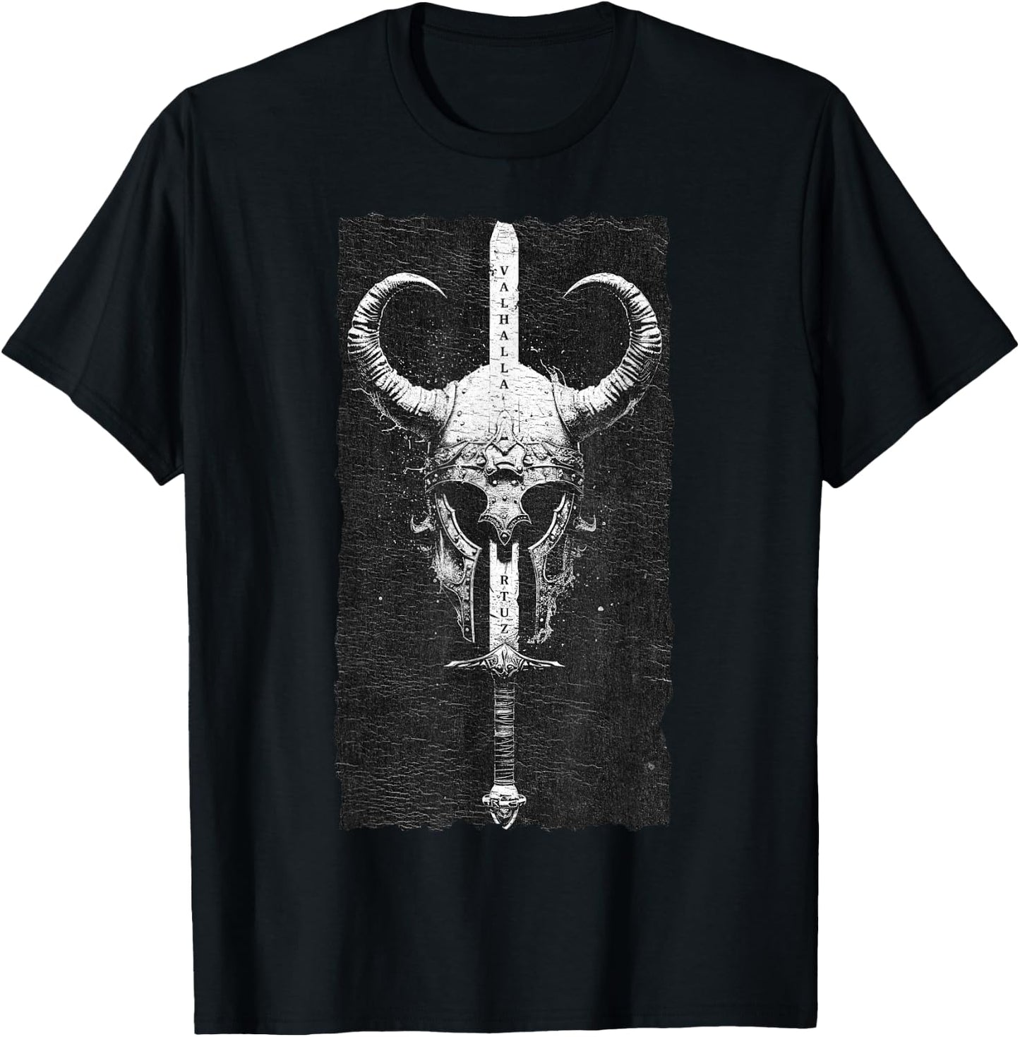 Valhalla Odin Thor Runes Viking Helmet Warrior Viking T-Shirt - T-Shirt | Black