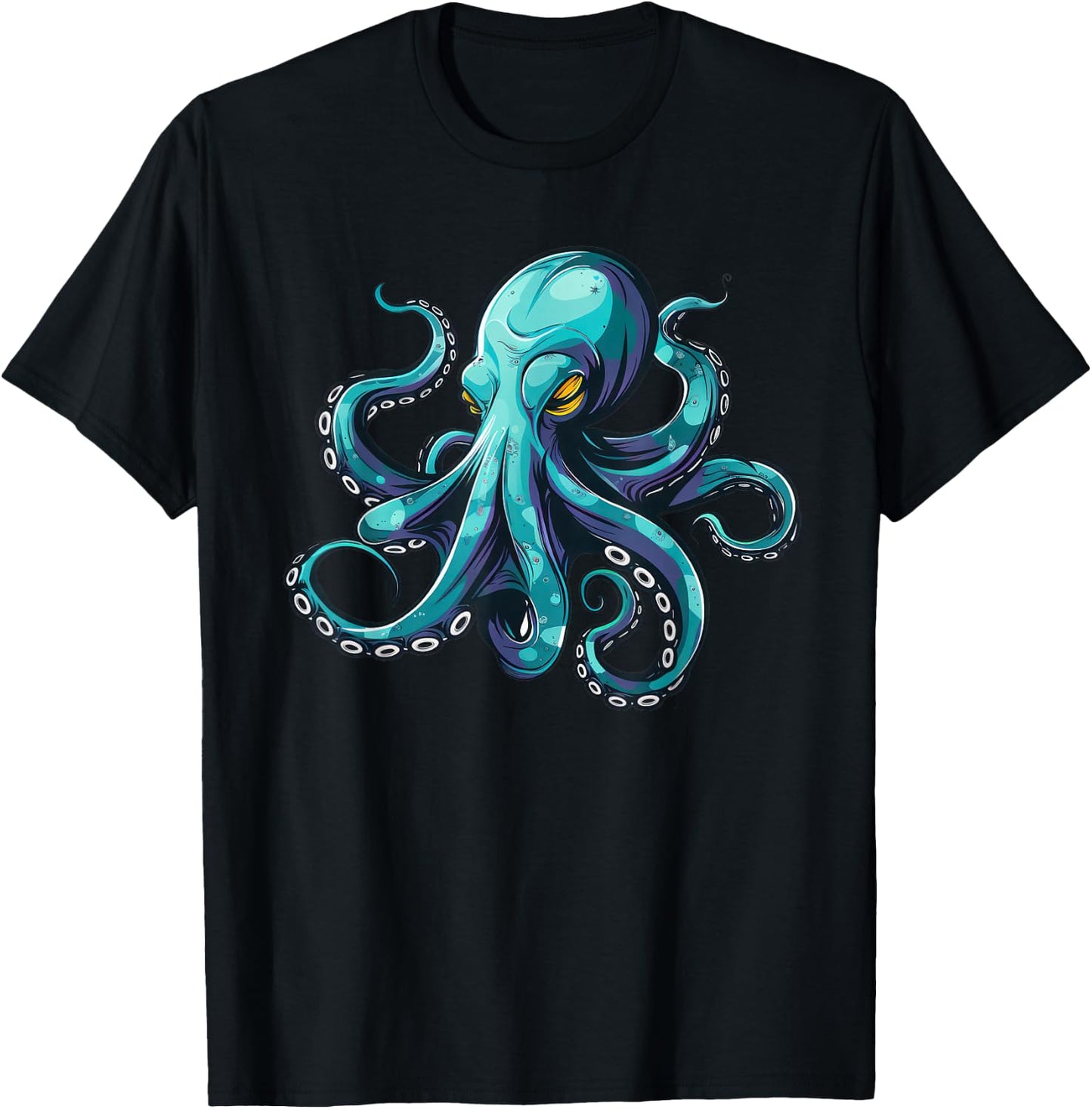 Blue Octopus T-Shirt - T-Shirt | Black