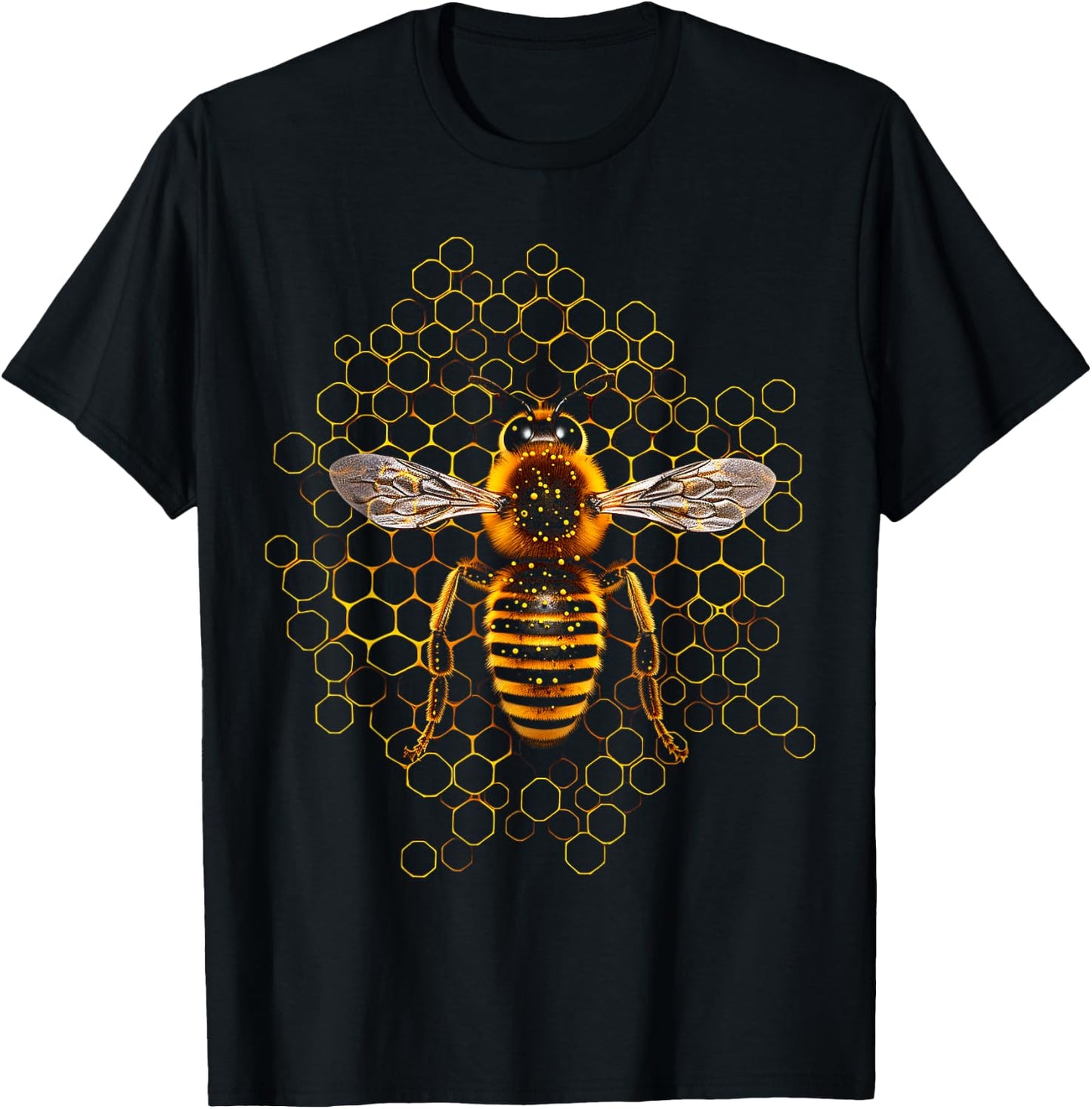 Biene Geometrisch Tier Zoo Kunst Biene T-Shirt - T-Shirt | Black