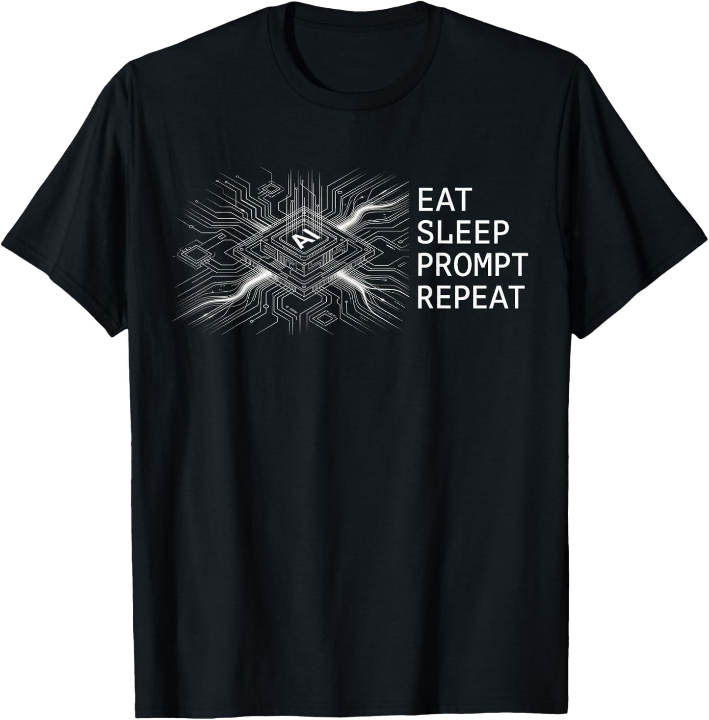 Lustiger KI Prompt Engineer Spruch, Künstliche Intelligenz T-Shirt - T-Shirt | Black