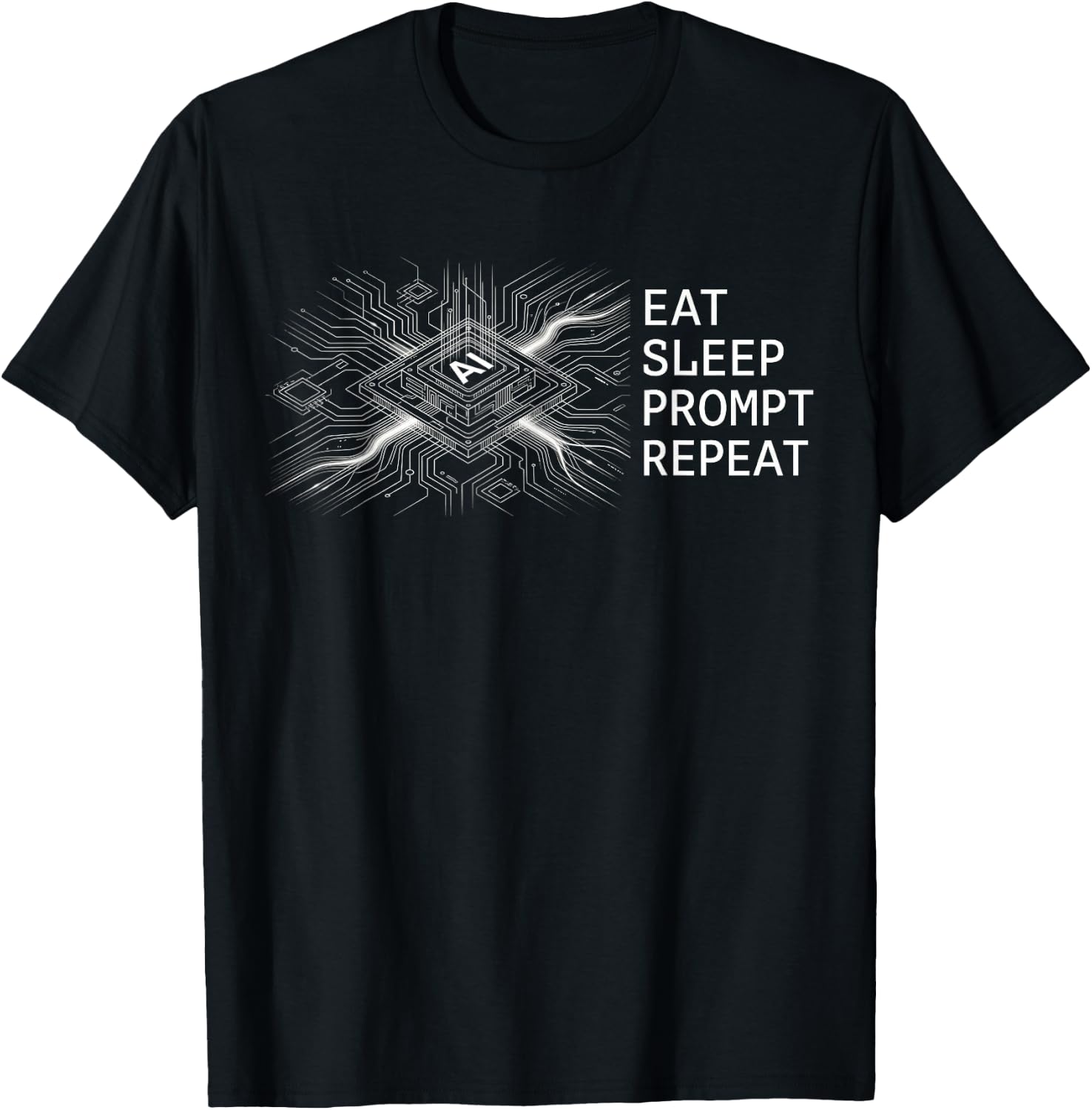 Lustiger KI Prompt Engineer Spruch, Künstliche Intelligenz T-Shirt - T-Shirt | Black