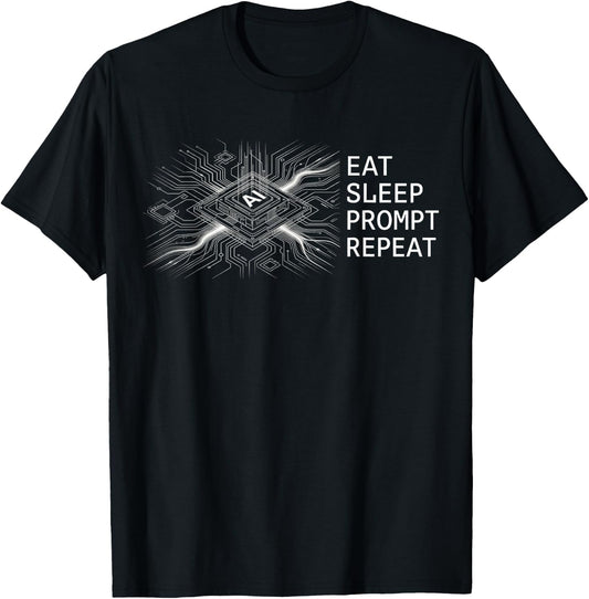 Lustiger KI Prompt Engineer Spruch, Künstliche Intelligenz T-Shirt - T-Shirt | Black