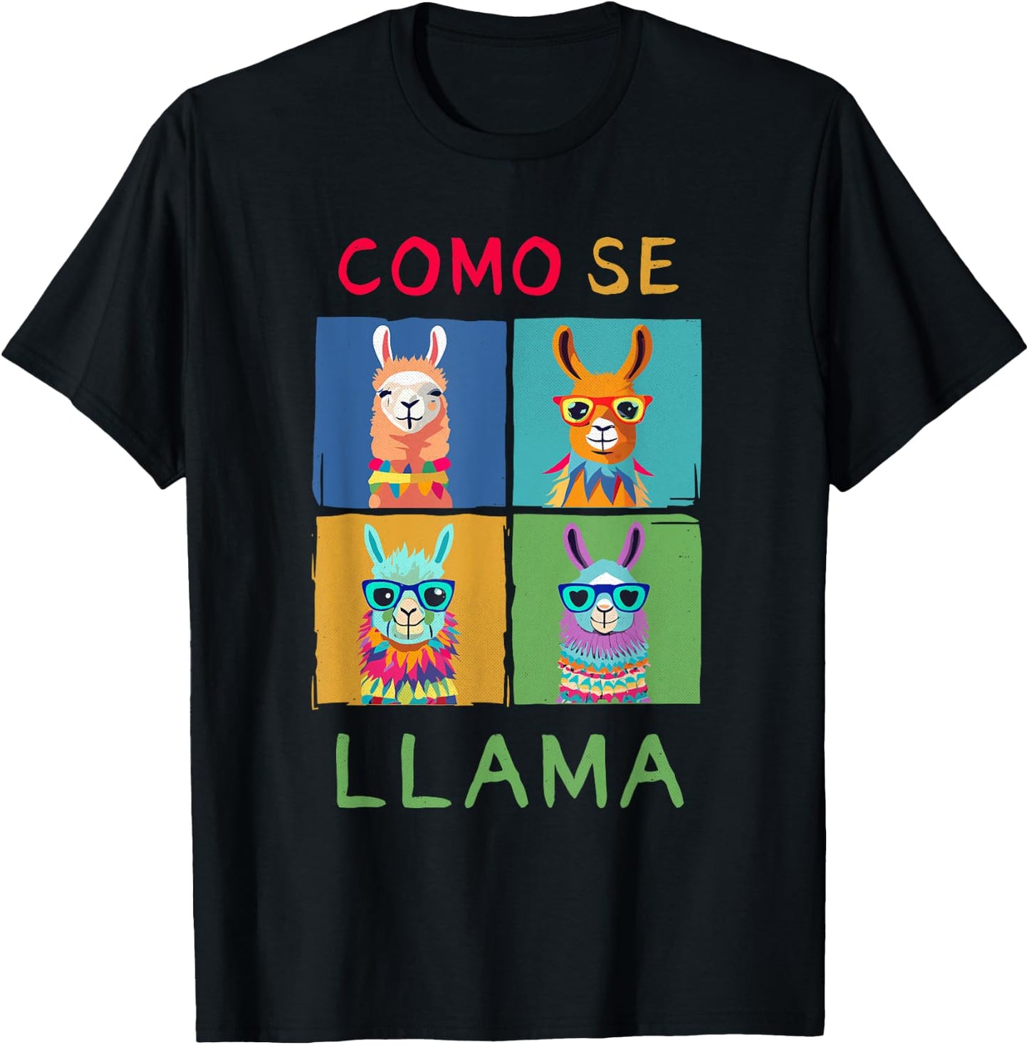 Funny Como Se LLAMA Animal for LLAMA Lovers T-Shirt - T-Shirt | Black