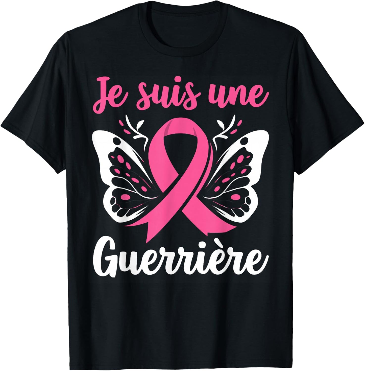 I Am A Warrior October Pink Breast Cancer Support T-Shirt - T-Shirt | Black