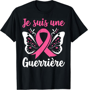 I Am A Warrior October Pink Breast Cancer Support T-Shirt - T-Shirt | Black
