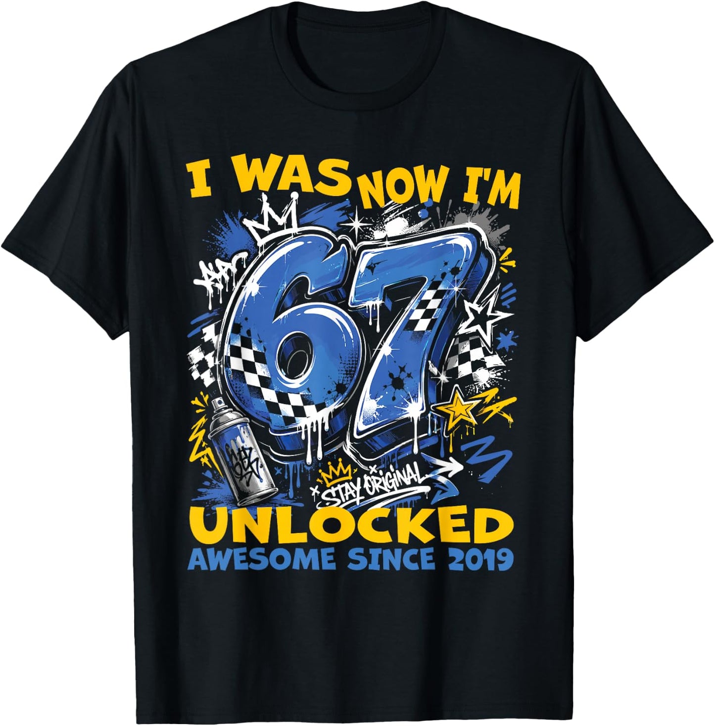 I was 6 Now Im 7 Gamer Boy Birthday Level Up Celebration Fun T-Shirt - T-Shirt | Black