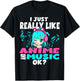 Anime and Music Kawaii Chibi Graphic Teen Anime Girl T-Shirt - T-Shirt | Black