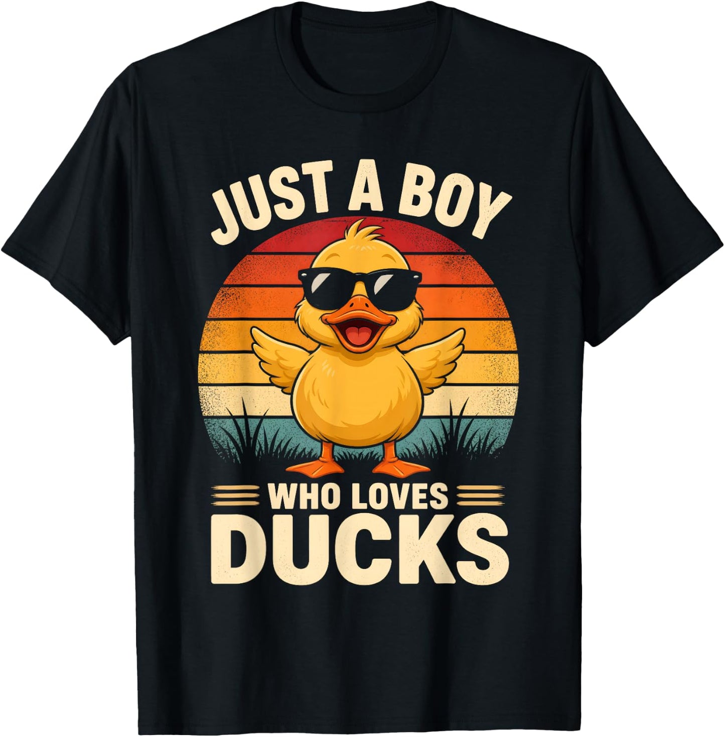 Just A Boy Who Loves Ducks T-Shirt - T-Shirt | Black