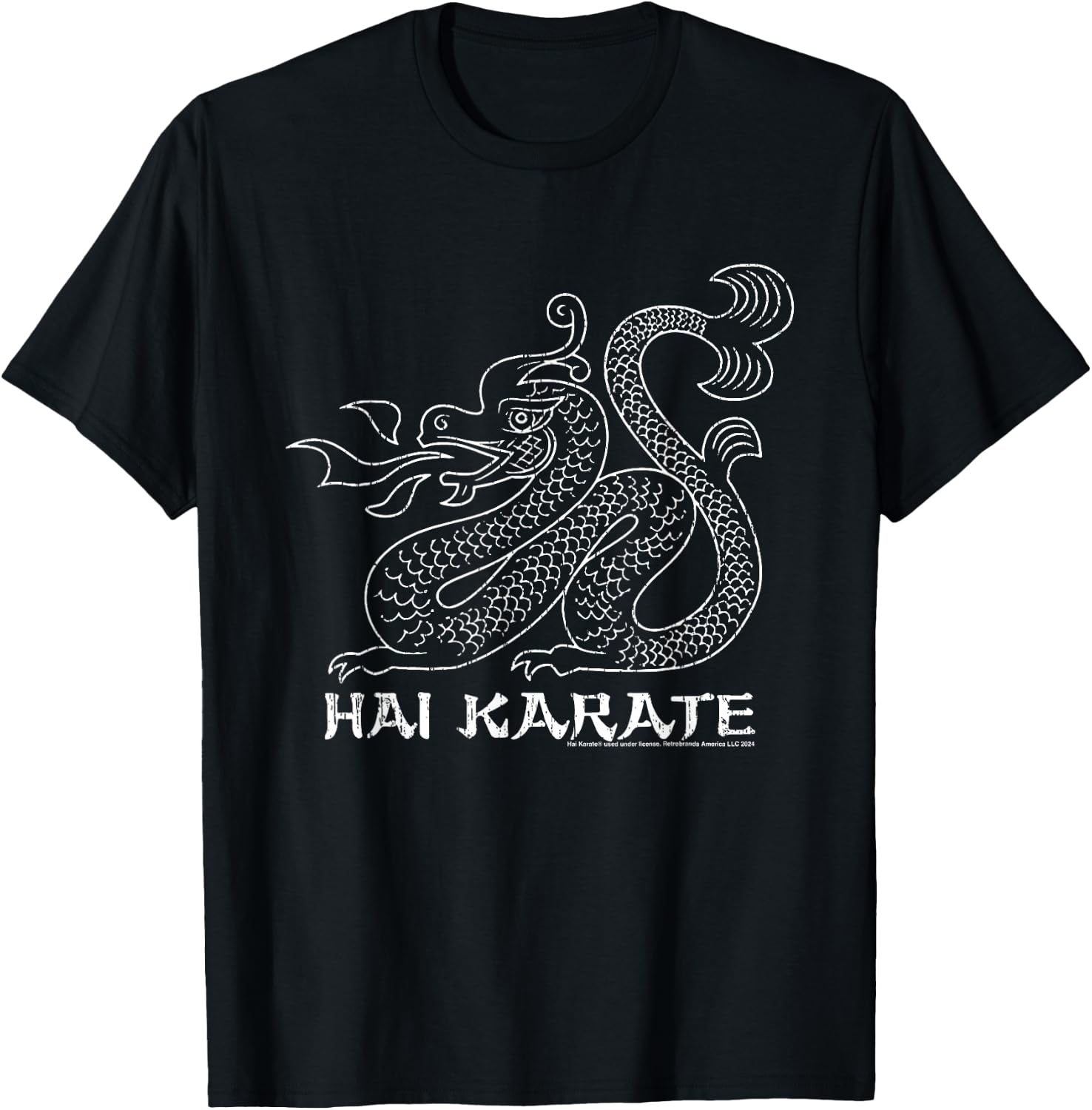 Hai Karate White Dragon Retro Aftershave T-Shirt - T-Shirt | Black