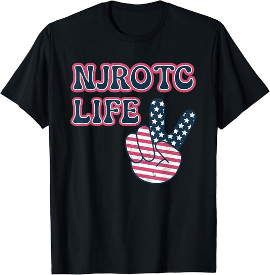 NJROTC Life Patriotic Navy JROTC Cadet US Naval Junior ROTC T-Shirt - T-Shirt | Black