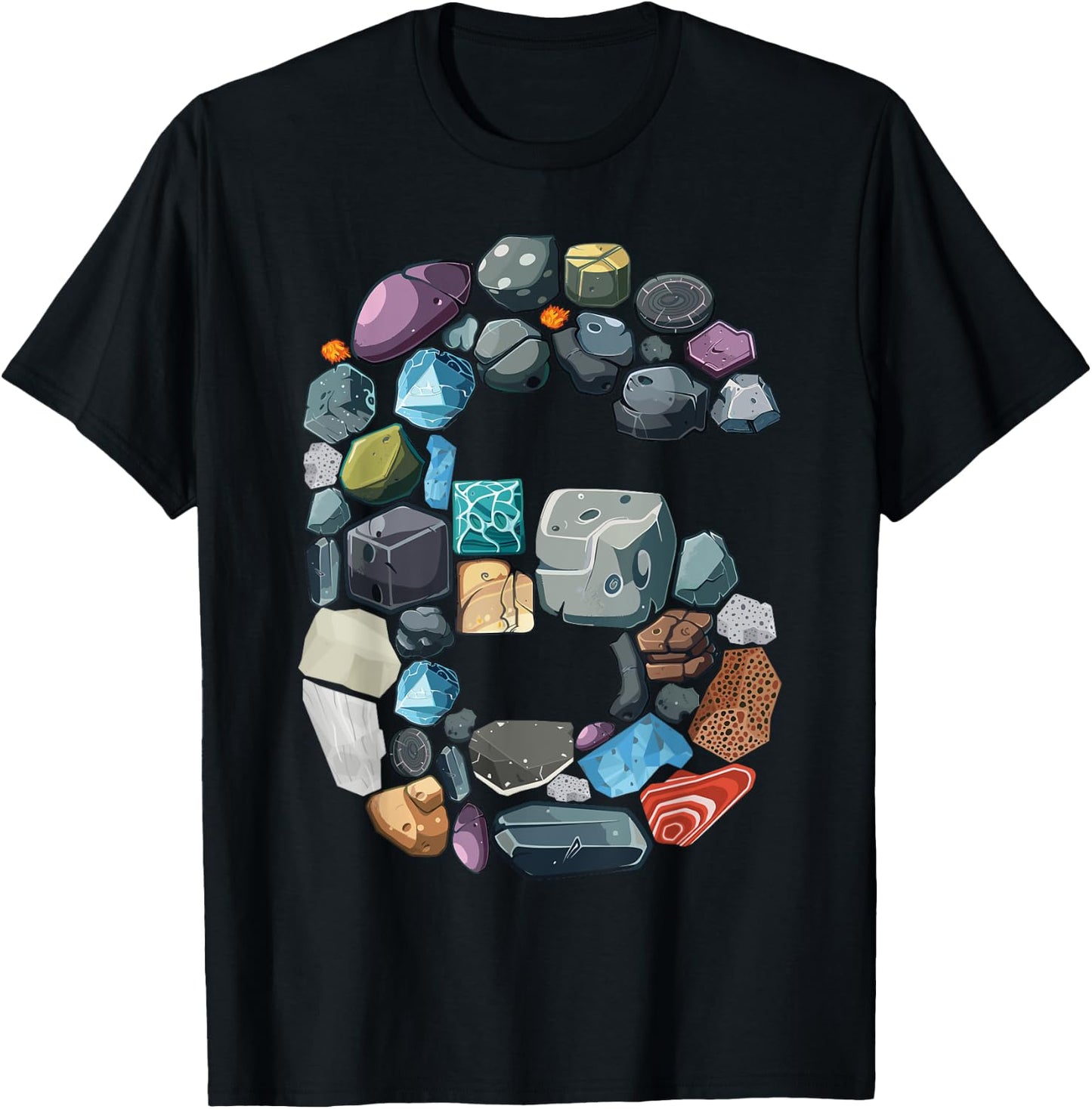 Geology 6 years Old Rock Collecting 6th Birthday T-Shirt - T-Shirt | Black