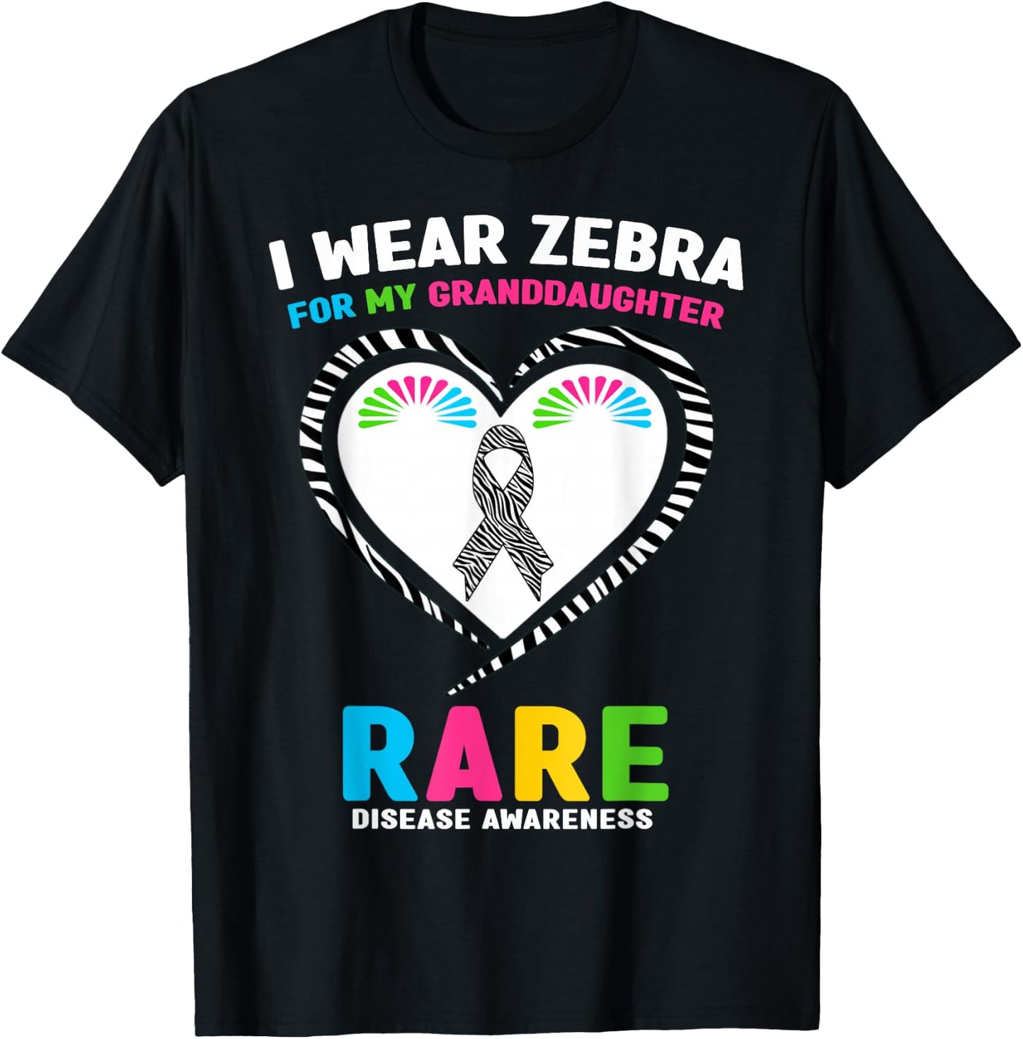 I Wear Zebra for My Granddaughter Rare Disease Day 2026 T-Shirt - T-Shirt | Black