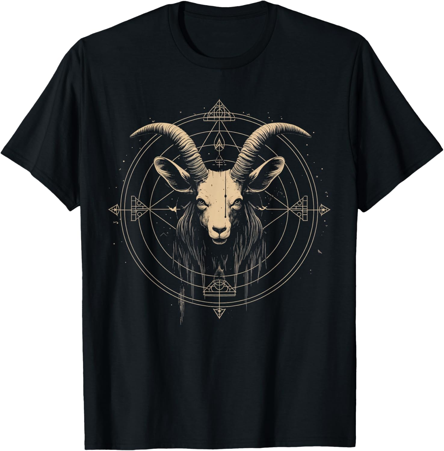 Goat Baphomet Satanic Goat Satanist Witchcraft Occult T-Shirt - T-Shirt | Black