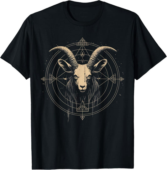Goat Baphomet Satanic Goat Satanist Witchcraft Occult T-Shirt - T-Shirt | Black