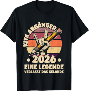 Kinder KITA Abgänger 2026 | Eine Legende verlässt das Gelände T-Shirt - T-Shirt | Black