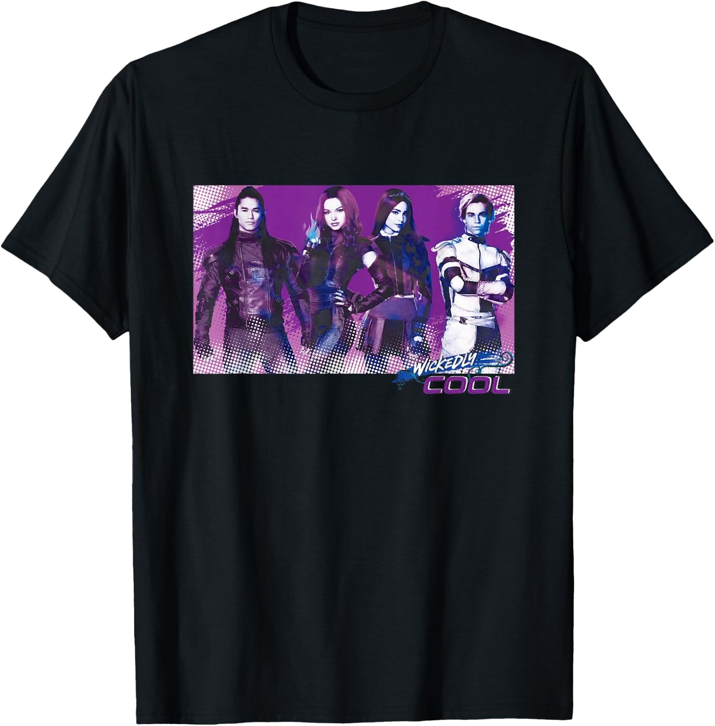 Descendants 3 Carlos Mal Jay Evie Wickedly Cool T-Shirt - T-Shirt | Black