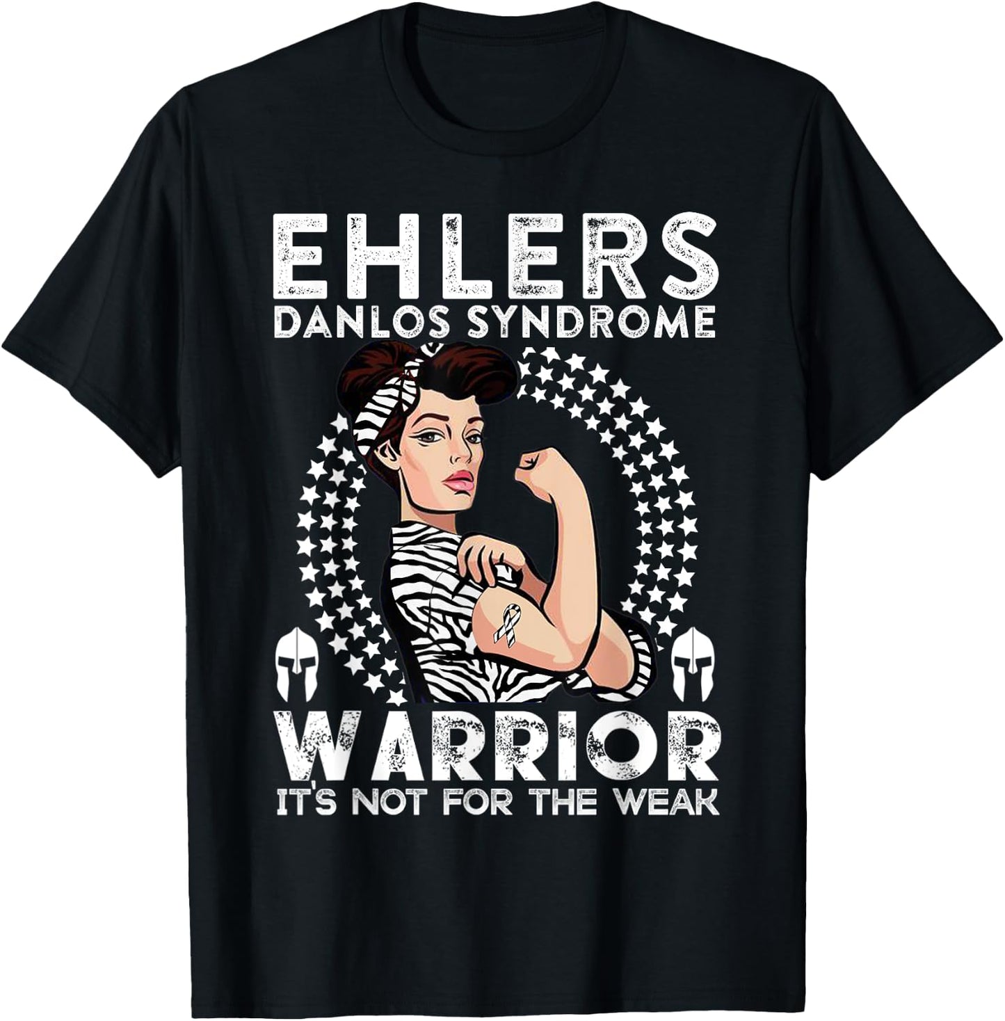 EDS Awareness Warrior Zebra Gift Ehlers Danlos Syndrome T-Shirt - T-Shirt | Black
