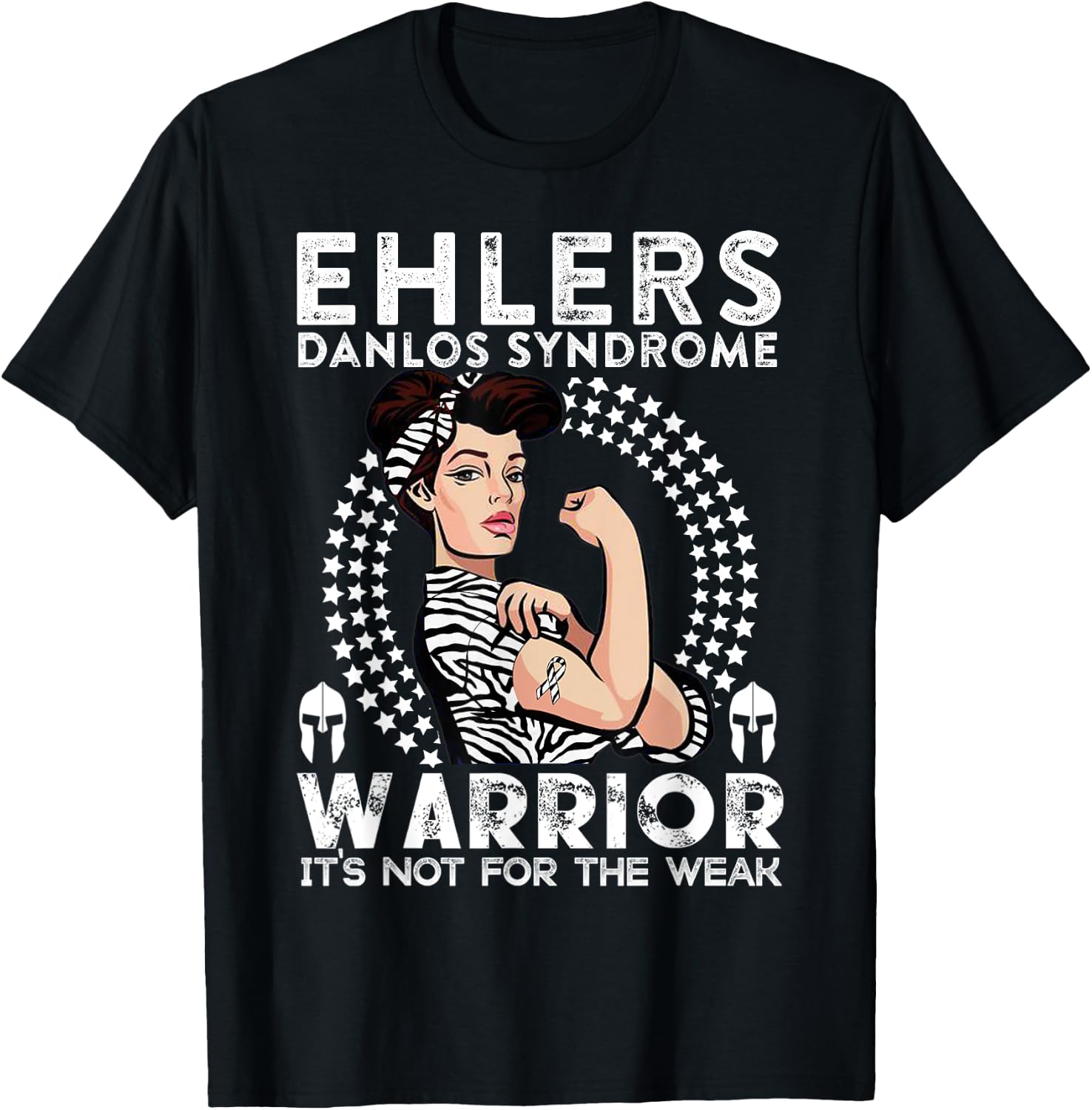 EDS Awareness Warrior Zebra Gift Ehlers Danlos Syndrome T-Shirt - T-Shirt | Black