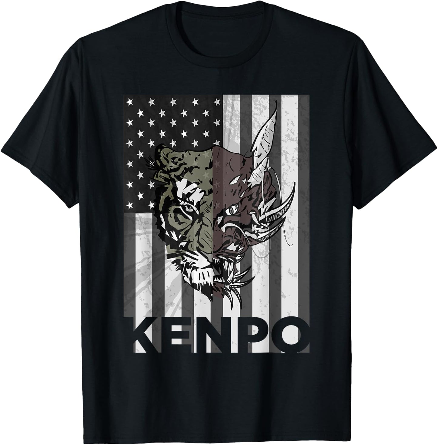 Kenpo Karate Martial Arts American Flag Women Men T-Shirt - T-Shirt | Black