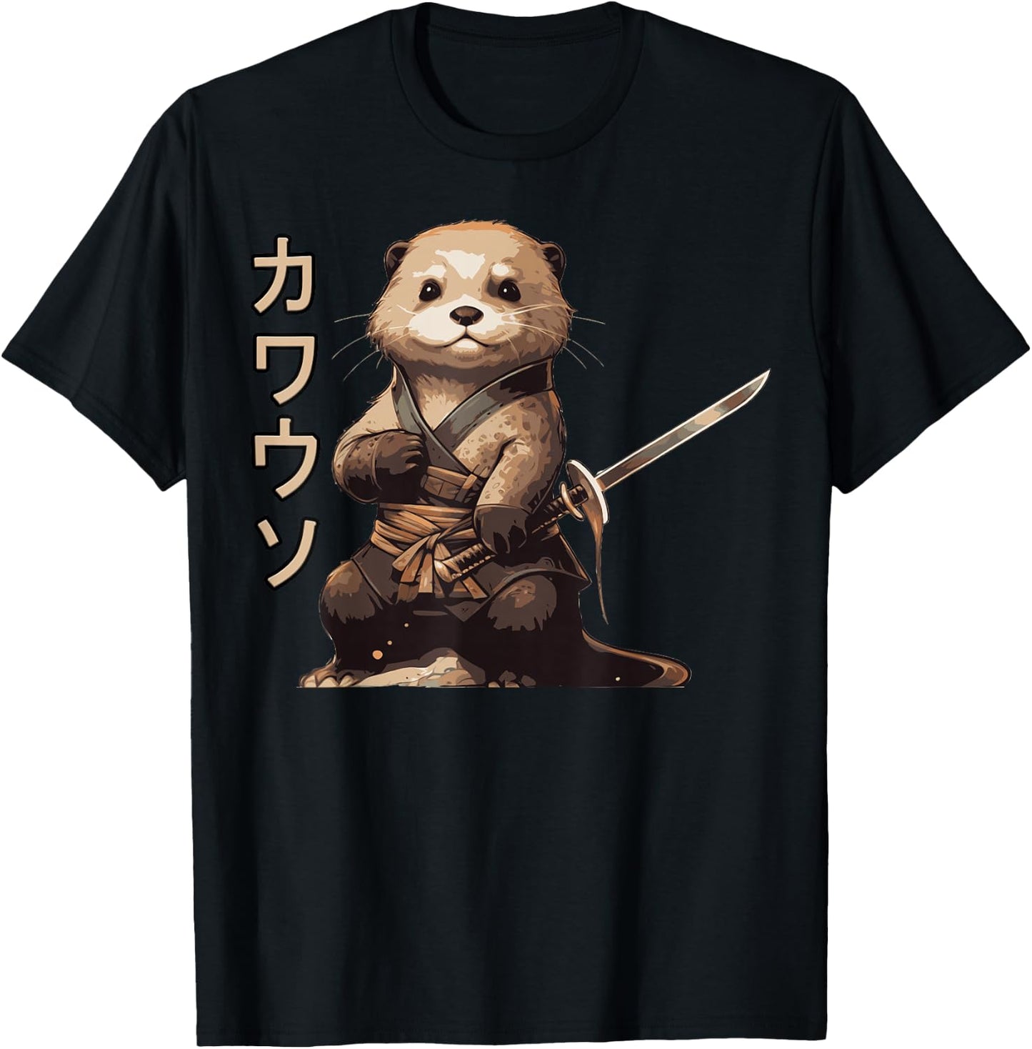Cool Samurai Otter For Boys Girls Ninja Sea Otter Lover T-Shirt - T-Shirt | Black