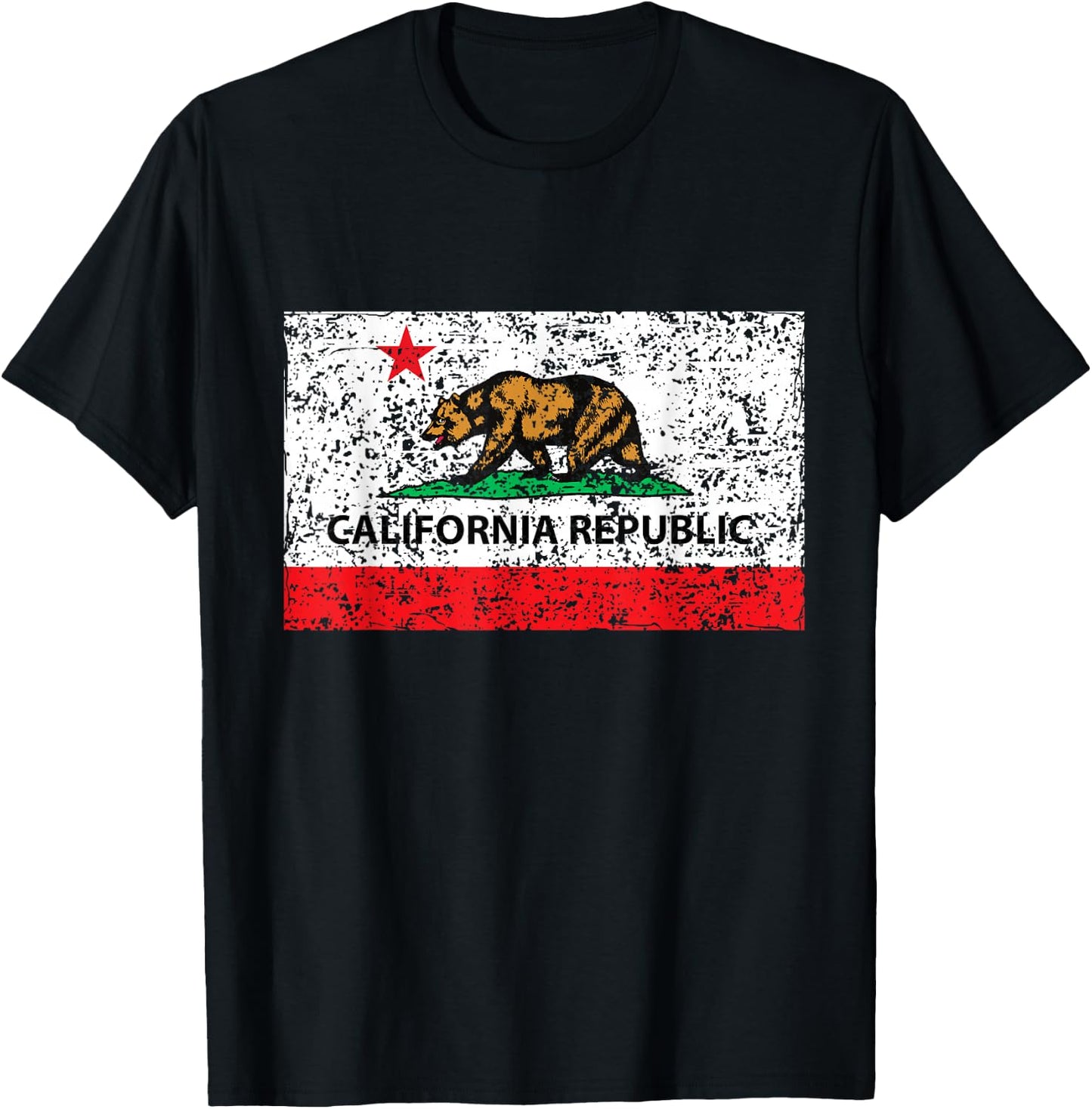 California Republic Cali Flag SoCal Norcal Cencal T T-Shirt - T-Shirt | Black
