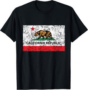 California Republic Cali Flag SoCal Norcal Cencal T T-Shirt - T-Shirt | Black