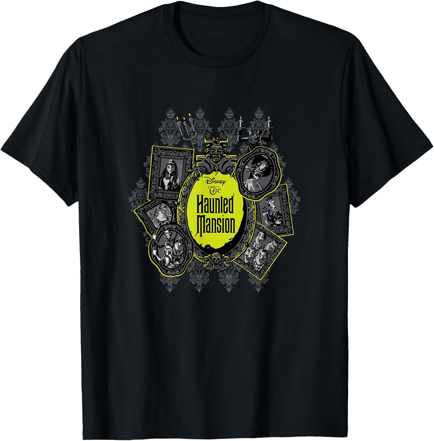 The Haunted Mansion Iconic Character Portraits Mashup T-Shirt - T-Shirt | Black
