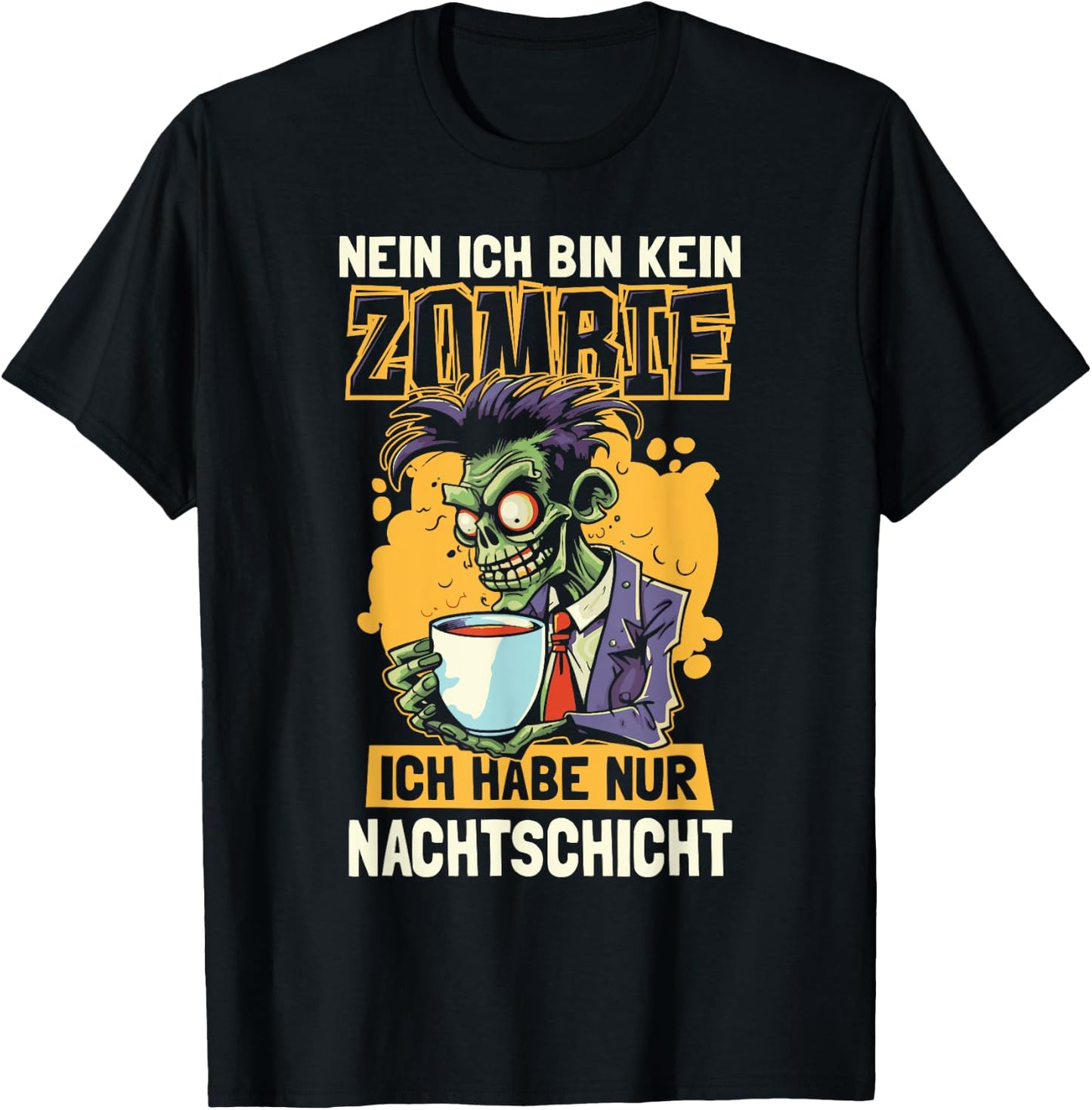 Funny Night Service Night Shift Worker Zombie , black T-Shirt - T-Shirt | Black