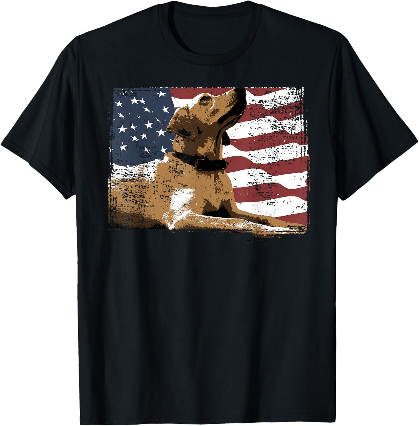 Patriotic USA Flag Black Labrador Gift Lab Owners Men T-Shirt - T-Shirt | Black