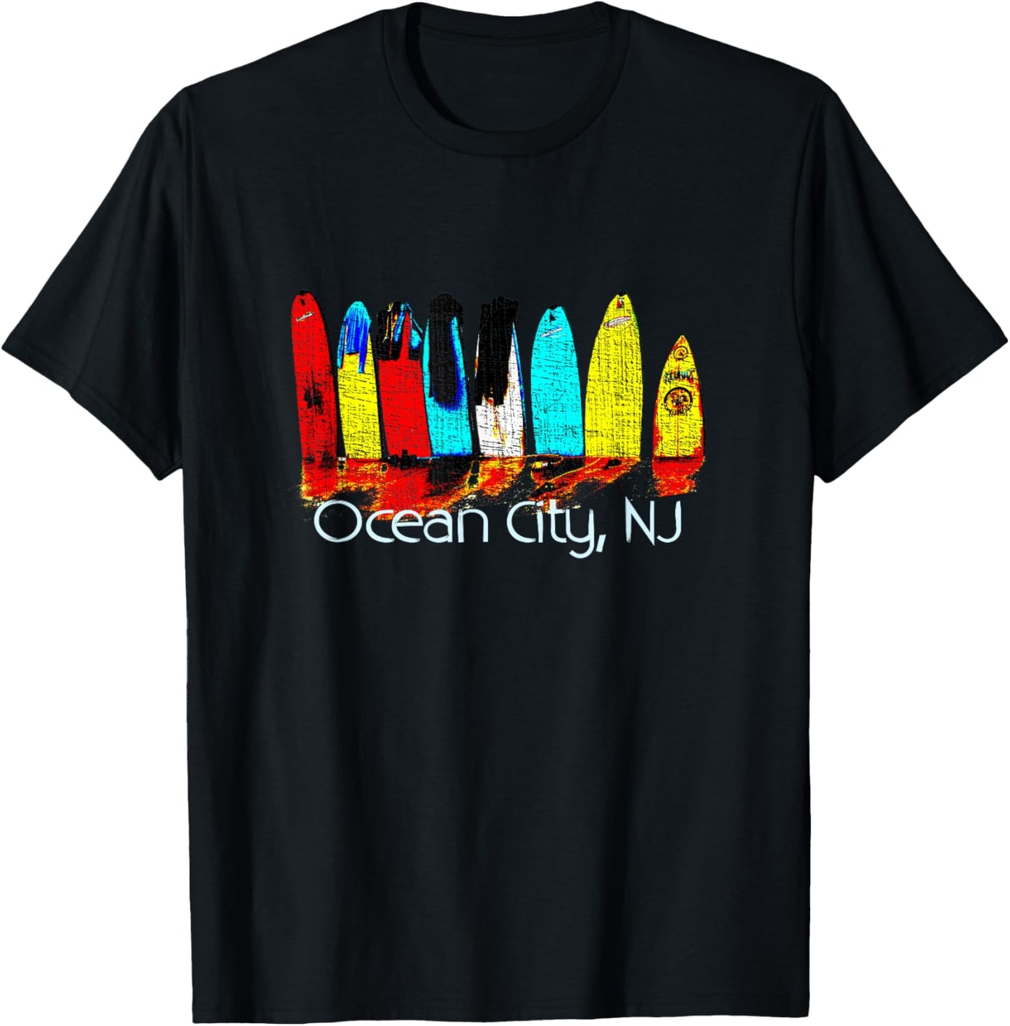 Ocean City New Jersey Surfing T-Shirt - T-Shirt | Black