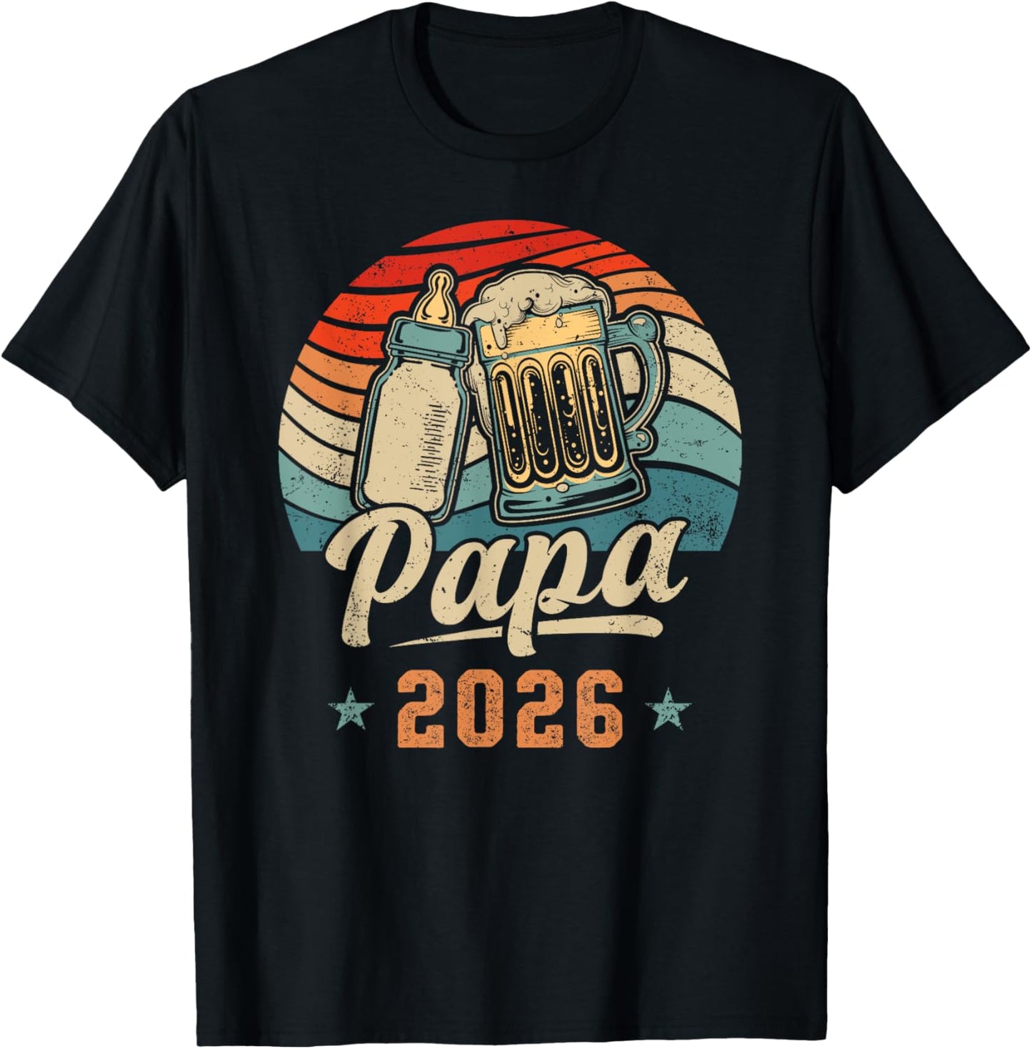 Papa 2026, First Time Father, Father's Day, Fresh Dad T-Shirt - T-Shirt | Black