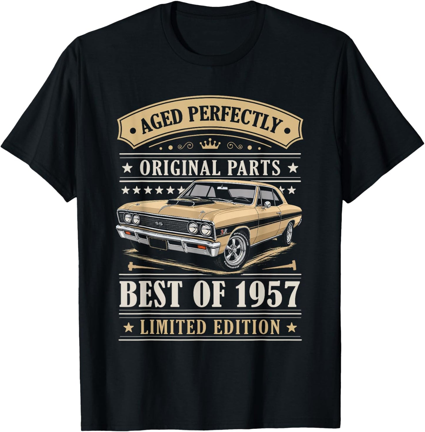 Best of 1957 Birthday Classic Car Limited Edition 1957 T-Shirt - T-Shirt | Black