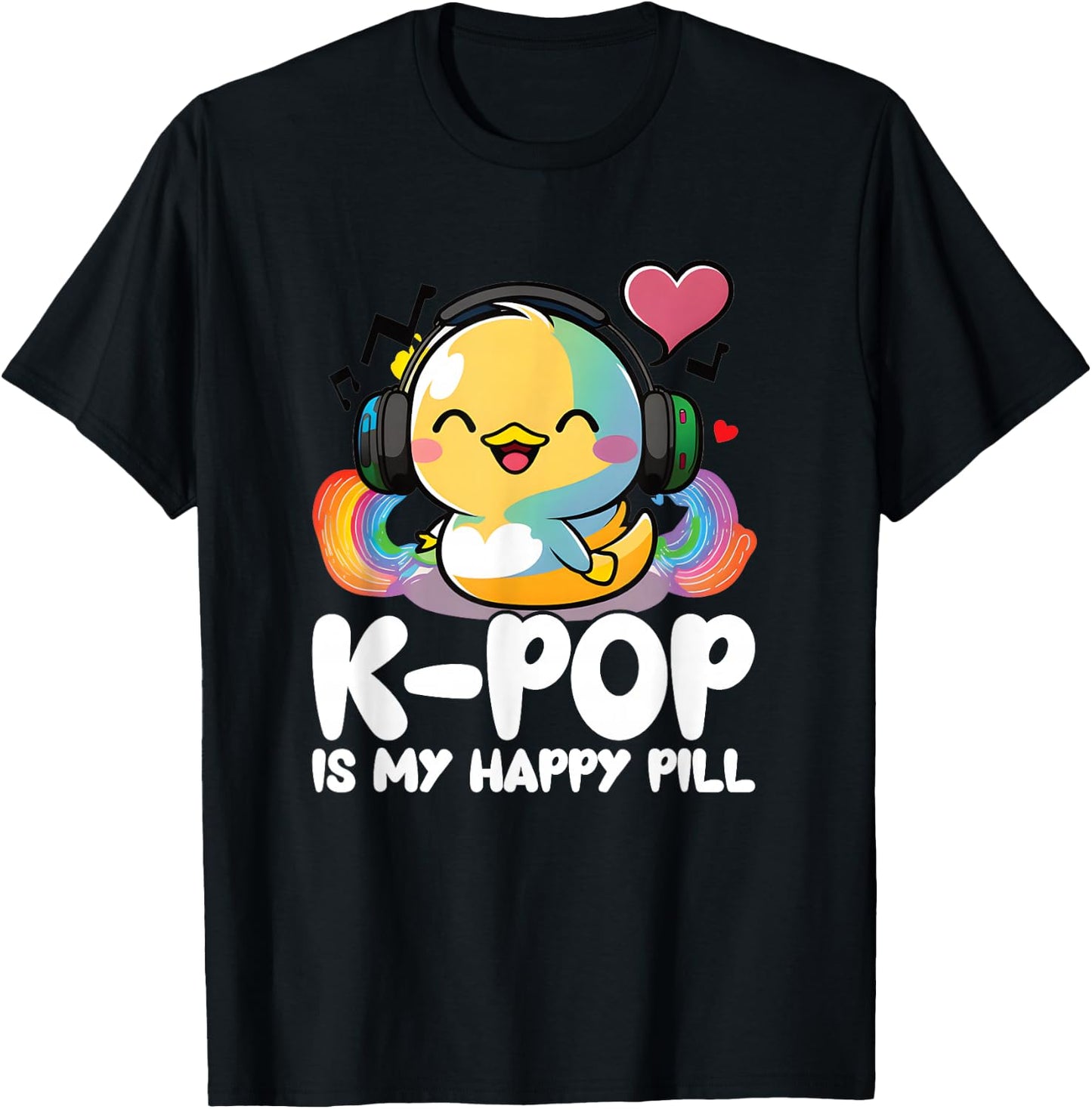 Kpop Fan Happy Pill Duck Merch K-pop Merchandise K Pop Items T-Shirt - T-Shirt | Black
