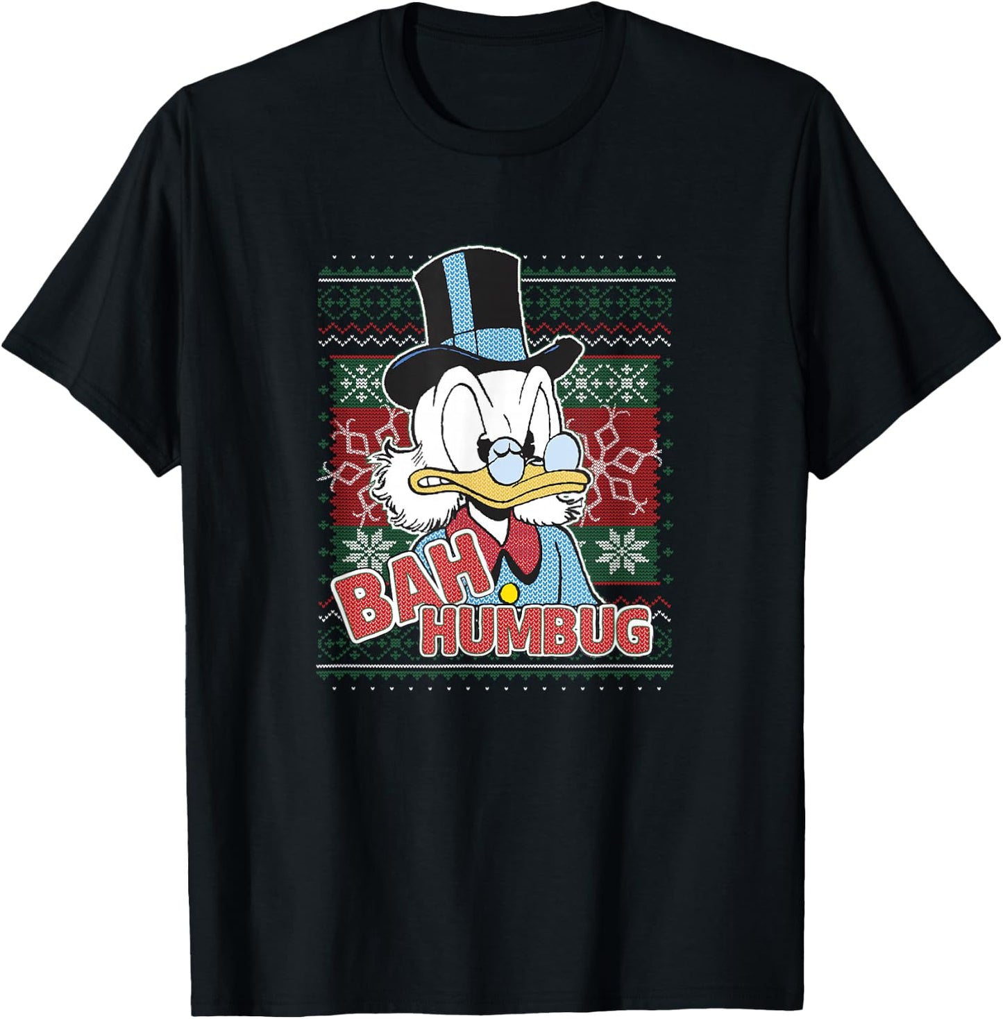 Disney DuckTales Christmas Scrooge McDuck Bah Humbug Small T-Shirt - T-Shirt | Black