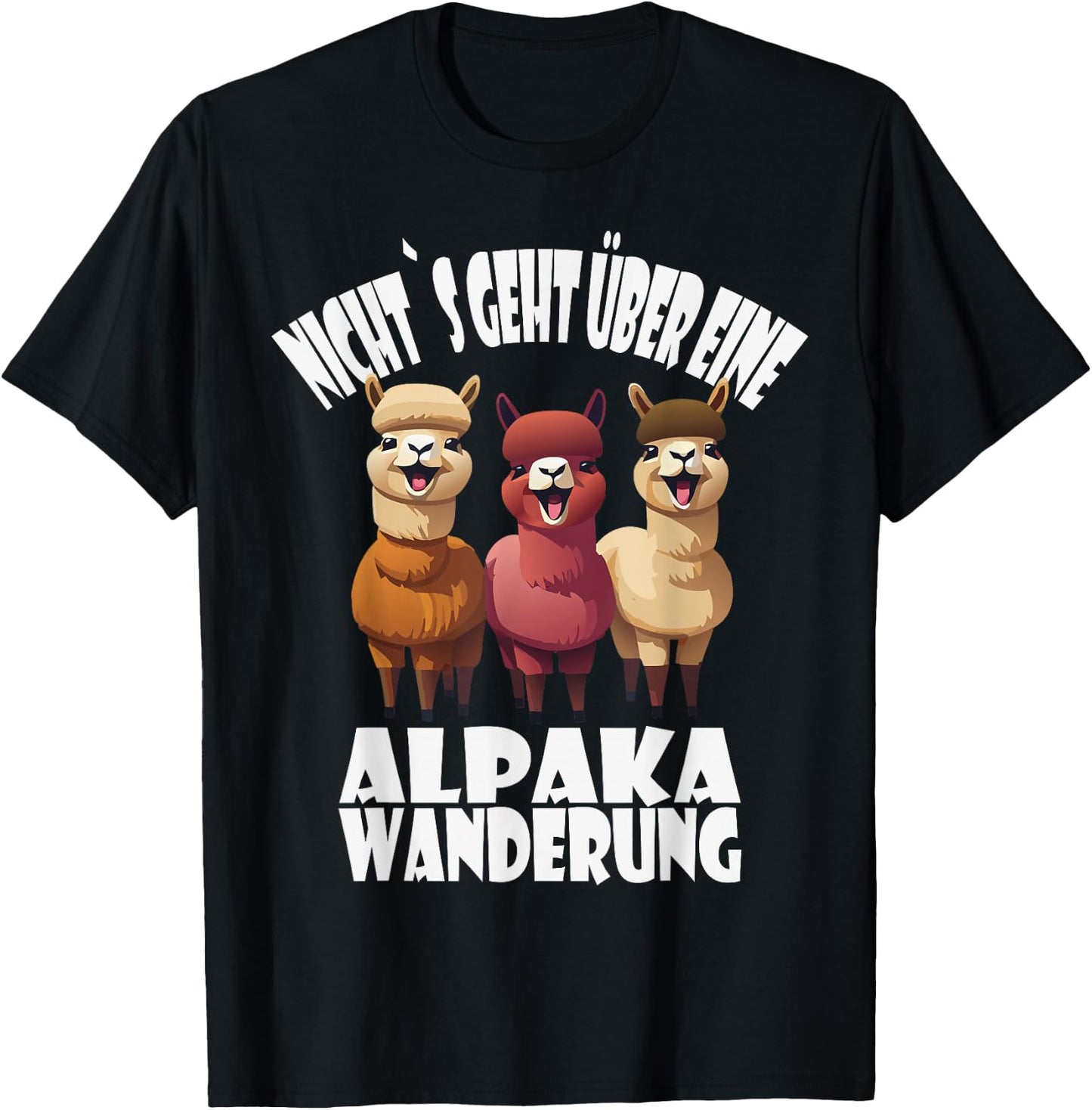 Alpaka Wanderung, lustiges Alpaka und Lama Spruch T-Shirt - T-Shirt | Black