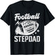 Vintage Football Stepdad Gifts For Father's Day Dad Grandpa T-Shirt - T-Shirt | Black