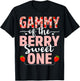 Gammy Of The Berry Sweet One Birthday Strawberry Gammy T-Shirt - T-Shirt | Black