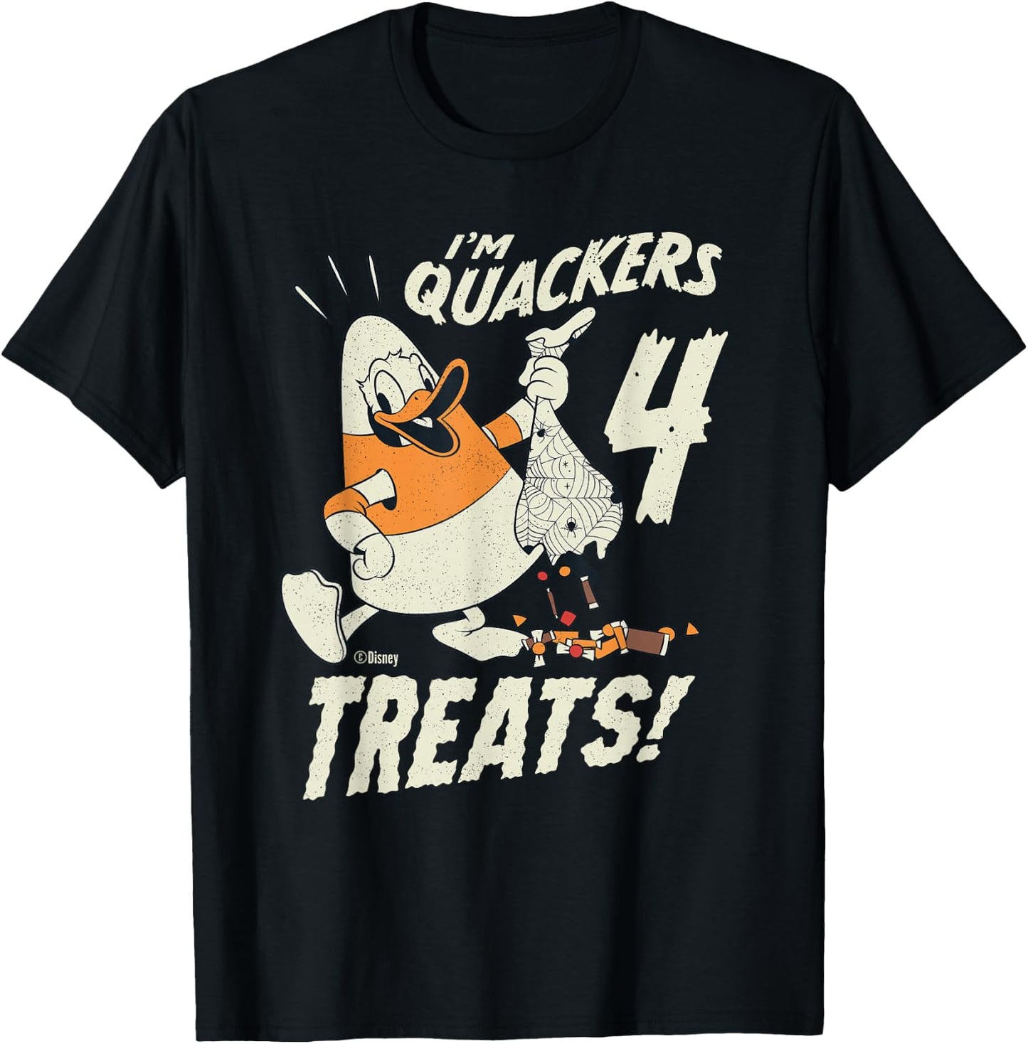 Disney Donald Duck Halloween Costume I’m Quackers 4 Treats T-Shirt - T-Shirt | Black